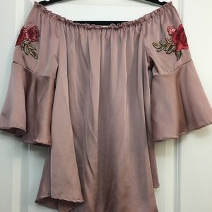 “HOST PICK” Floral Patch Off The Shoulder Blouse